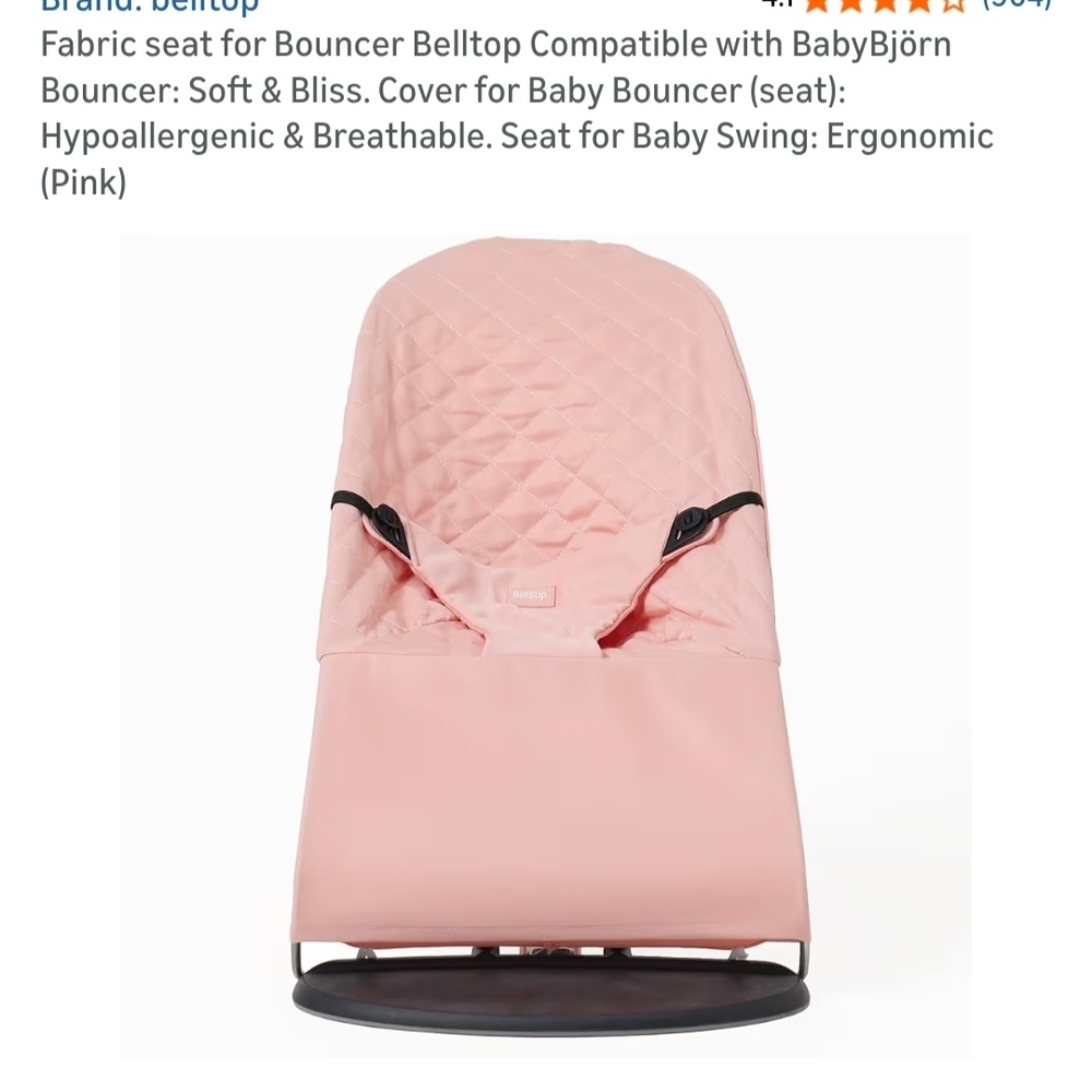 Pink Ergonomic Baby Bouncer Seat Cover